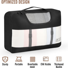 Veken | 10 Set | Packing Cube | Black - aborderproducts