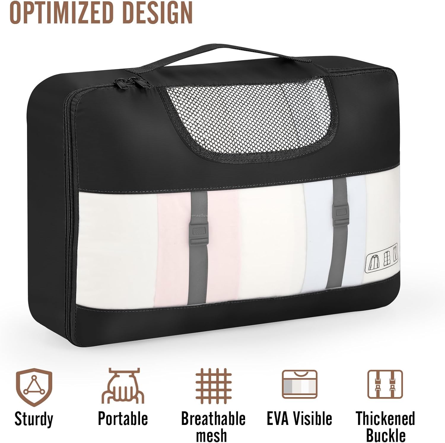 Veken | 10 Set | Packing Cube | Black - aborderproducts