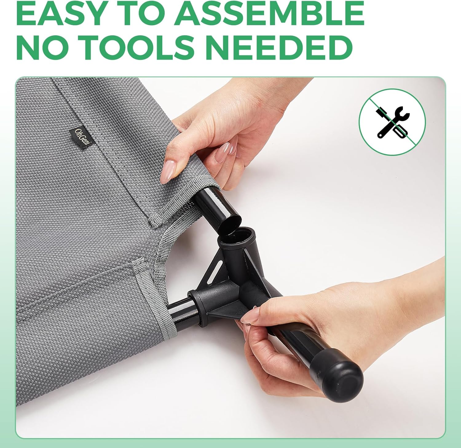 OhGeni | Elevated Dog Bed | 50 inches | Gray - aborderproducts