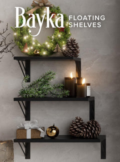 BAYKA  | Floating Shelves | Set of 4 | Black - aborderproducts