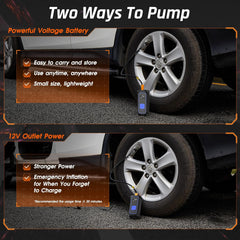 OlarHike Cordless Electric Tire Inflator Portable Air Compressor, Auto Air Pump for Car Tires,SUV,Bicycle, Bike,motorcycle,ball, Tire Inflator with Digital Pressure Gauge, Smart Pump with LED Light, Blue - aborderproducts