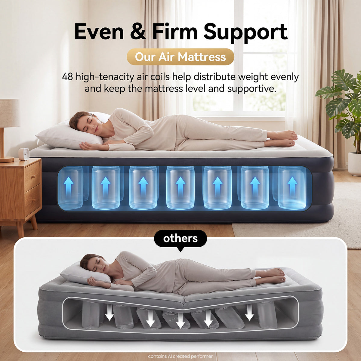 OlarHike 20" H Cal King Air Mattress with Built in Pump,Family Size, 850lb-zoom-6