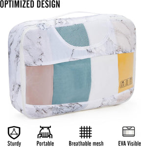 Veken | Packing Cubes | 8 Set | White Marble