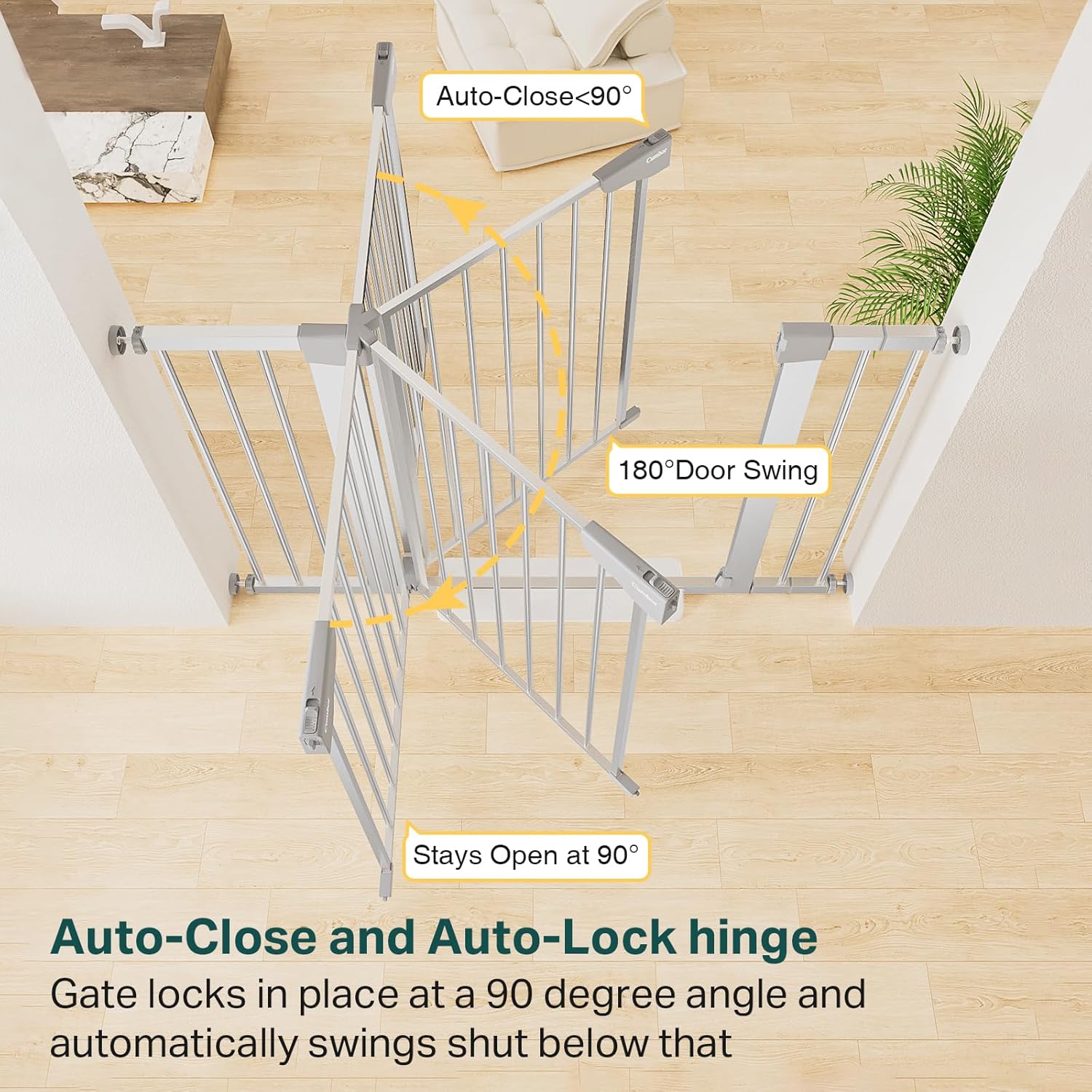 CUMBOR | SAFETY GATE | 29.7-46"W x 30.5"H | Silver