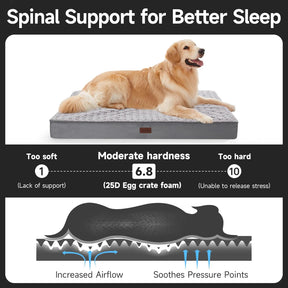 OhGeni | Dog Bed | Houndstooth Fabric | 41 Inches | Gray - aborderproducts