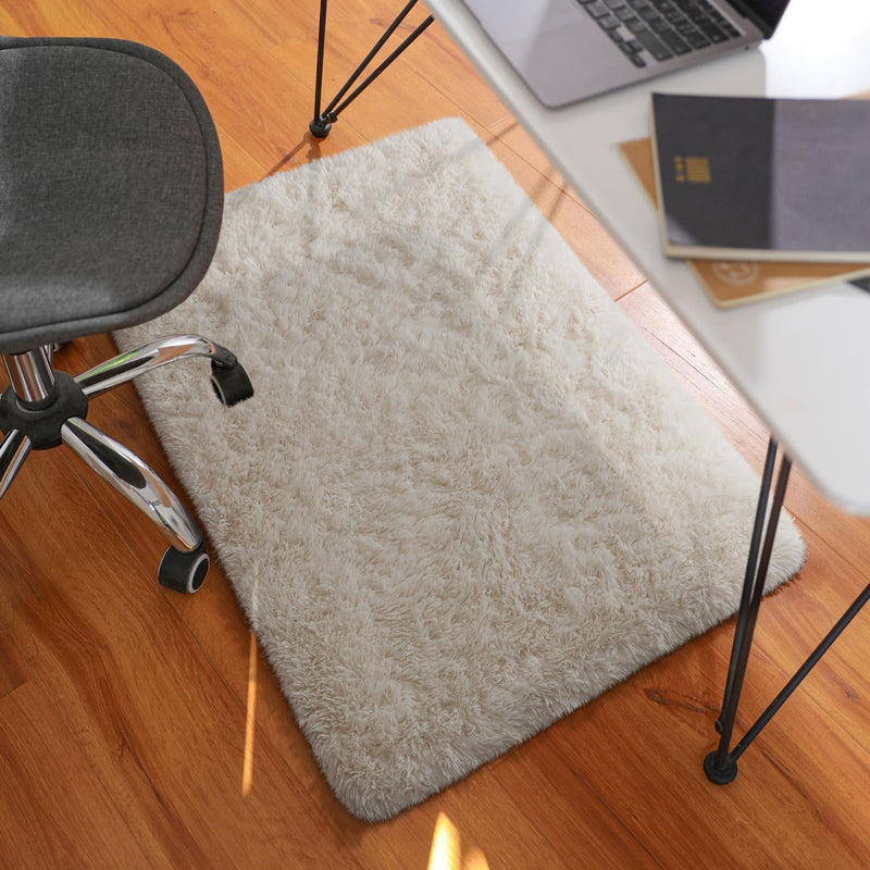 Ophanie 2x3 Small Area Rug Non Slip Plush Entryway Bedroom Rug Ivory Soft Fluffy Throw Carpet-zoom-