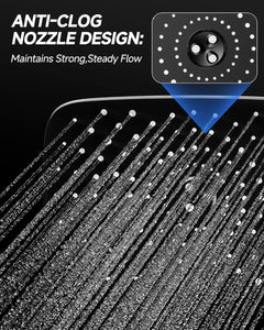 Veken | Rain Shower Head | Matte Black | 2.5gpm - aborderproducts