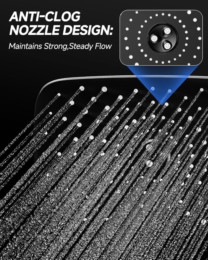 Veken | Rain Shower Head | Matte Black | 2.5gpm-zoom-