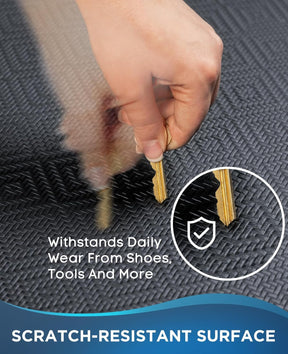 Ophanie | Anti Fatigue Standing Cushioned Mat | 24'' x 70'' | Black