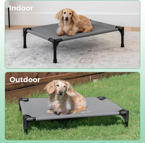 OhGeni | Elevated Dog Bed | 28inches | Gray