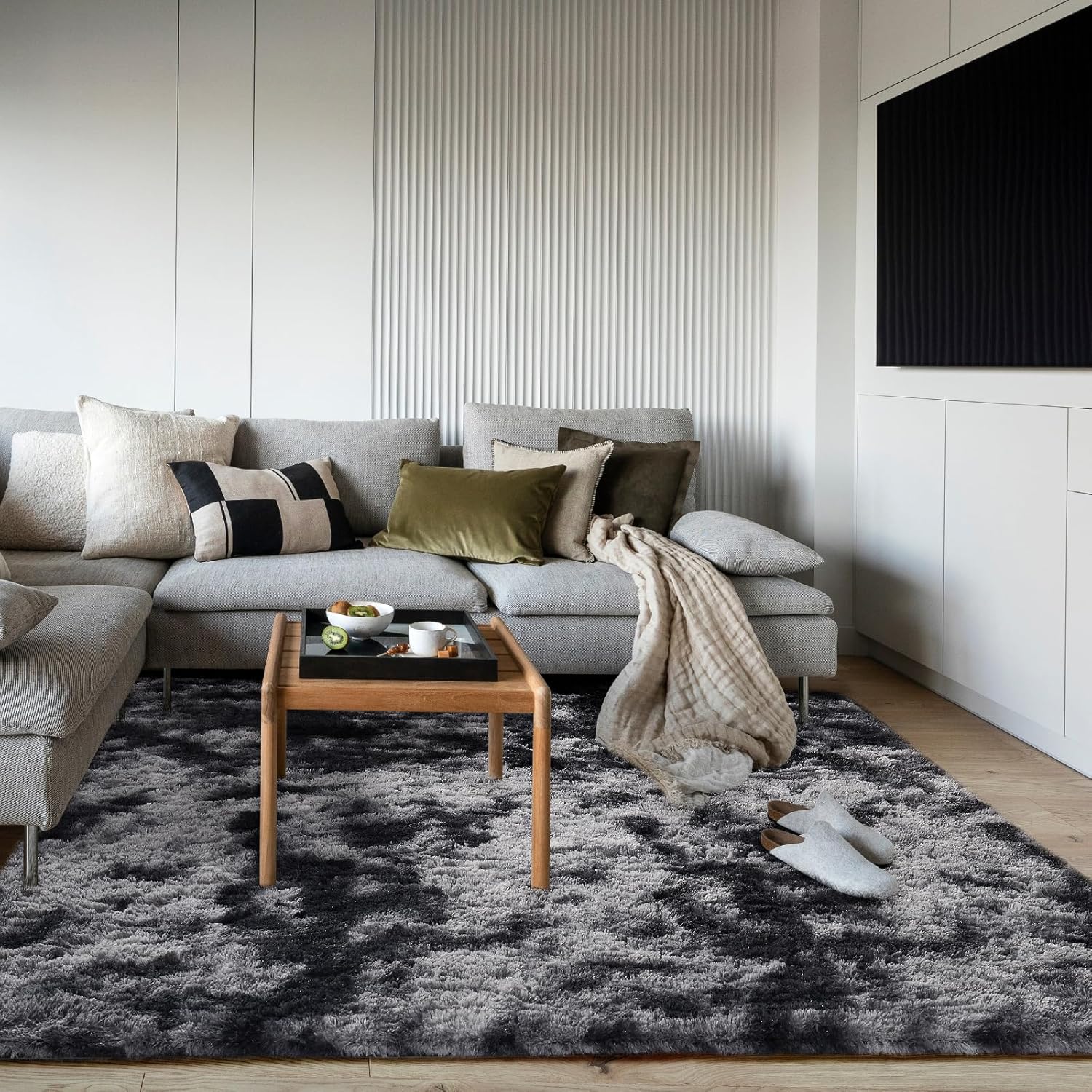 Ophanie | Upgrade Rug |  5x7 | Black & Grey - aborderproducts