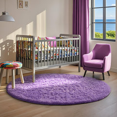 Ophanie | Round Rug | 5 Ft | Purple - aborderproducts