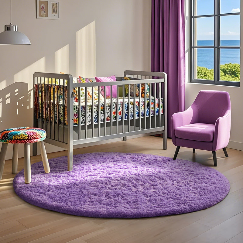 Ophanie | Round Rug | 5 Ft | Purple-zoom-