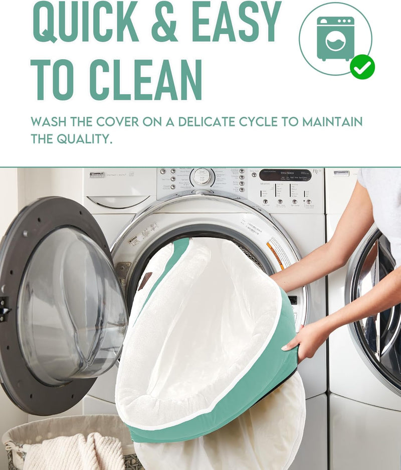 OhGeni | Orthopedic Dog Bed | Large (35 x 28 x 6 Inch) | Turquoise-zoom-