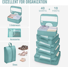 Veken | 10 Set | Packing Cube | Navy Gray - aborderproducts