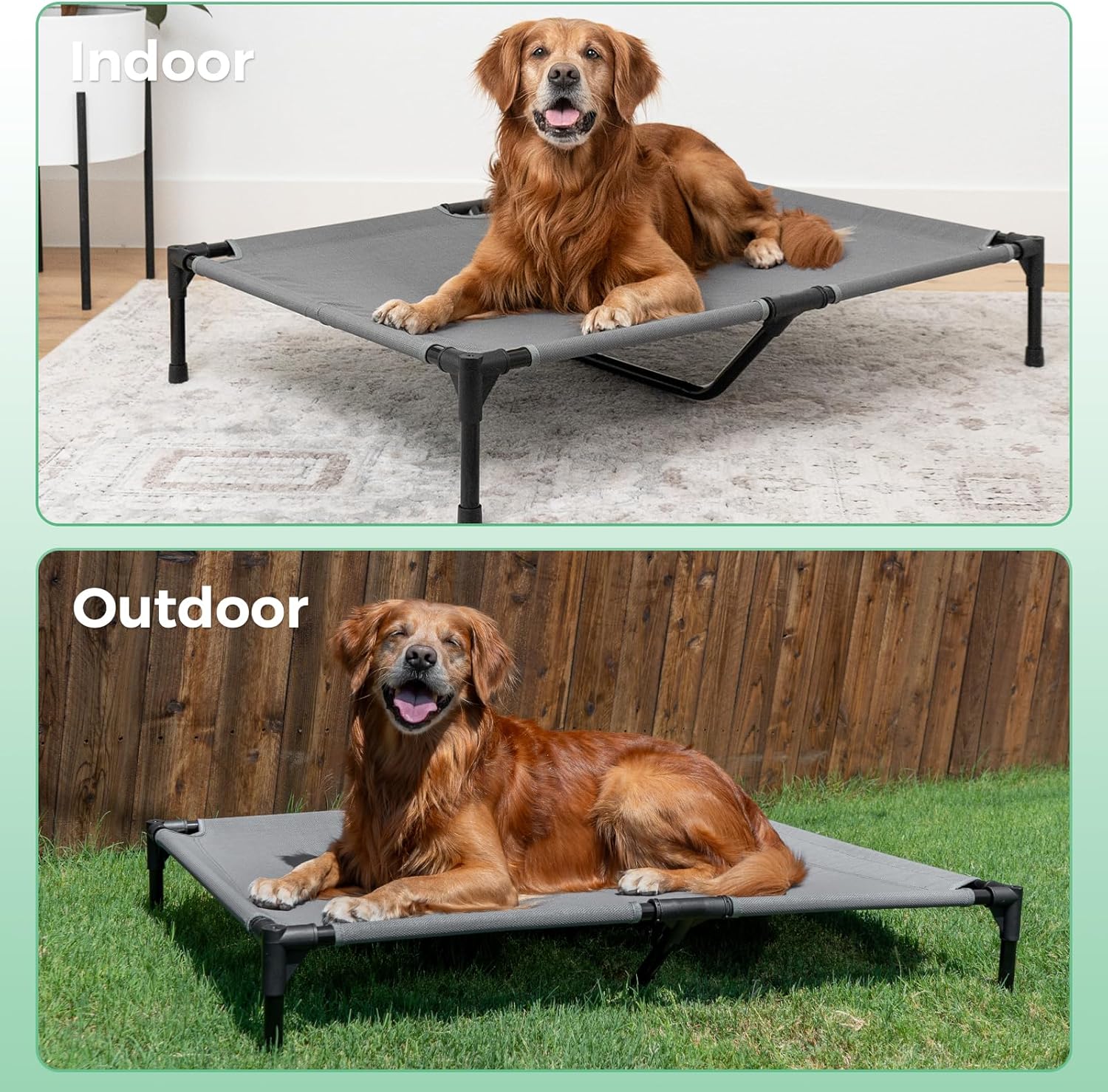 OhGeni | Elevated Dog Bed | 50 inches | XL | Gray - aborderproducts