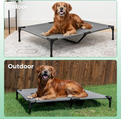 OhGeni | Elevated Dog Bed | 50 inches | XL | Gray - aborderproducts
