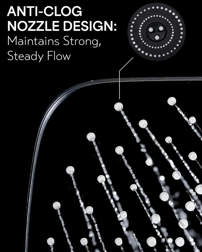 Veken Rain Shower Head,12 Inch Large Rainfall Showerhead-Matte Black-zoom-