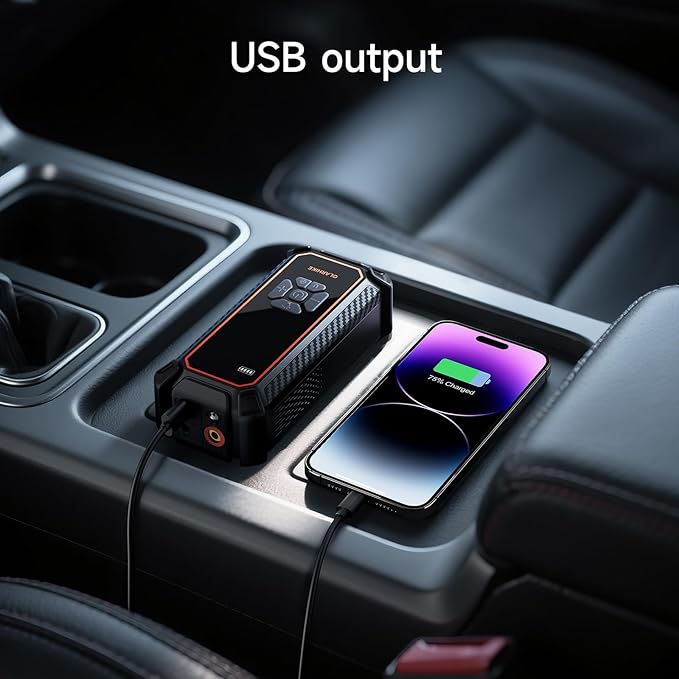 OlarHike Powerful Tire Inflator Portable Air Compressor, Ultra-Fast Inflation & Long-Lasting Battery, Cordless Air Pump for Pickup, SUV & Car Tires, Electric Pump with Digital Pressure Gauge/LED Light - aborderproducts