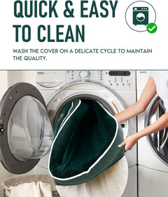 OhGeni | Orthopedic Dog Bed | Large (35 x 28 x 6 Inch) | Dark Green - aborderproducts