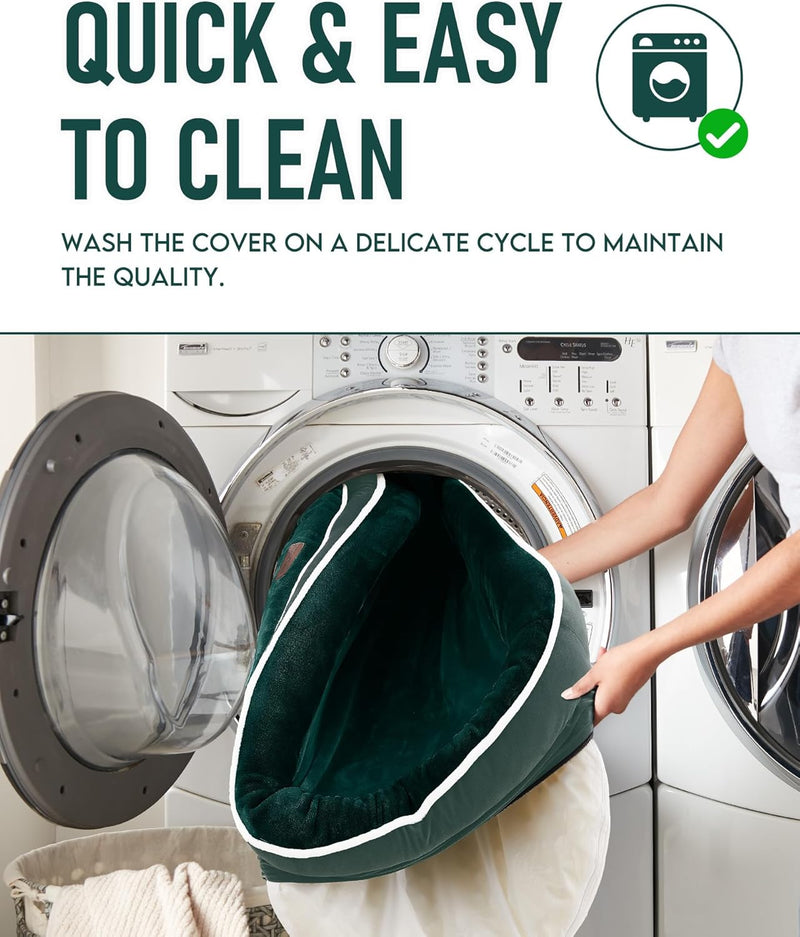 OhGeni | Orthopedic Dog Bed | Large (35 x 28 x 6 Inch) | Dark Green-zoom-