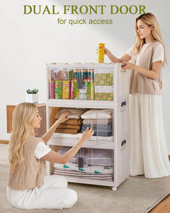 OlarHike | 97QT | Stackable Storage Bins | 5 Pack | Warm Gray - aborderproducts