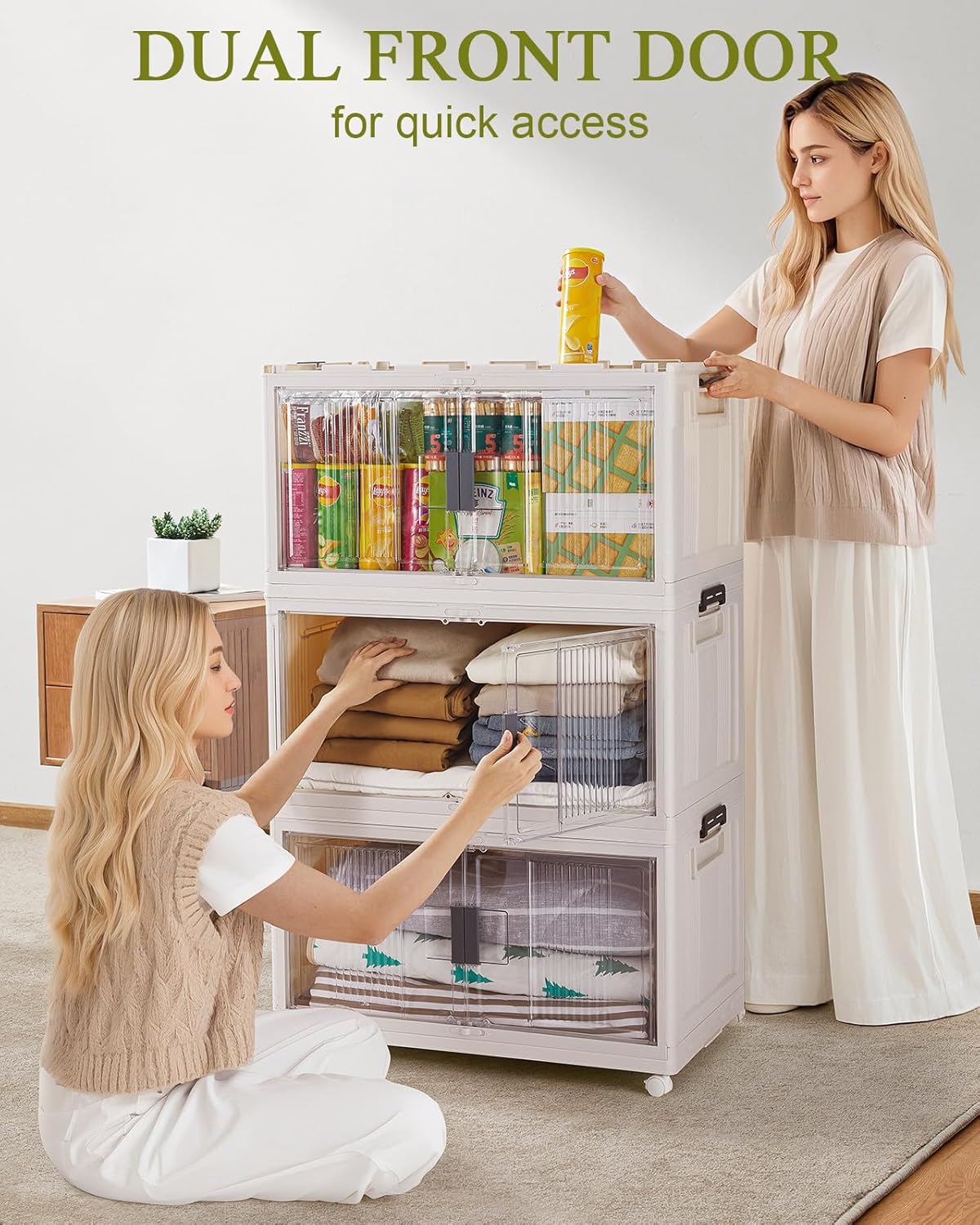 OlarHike | 97QT | Stackable Storage Bins | 5 Pack | Warm Gray - aborderproducts