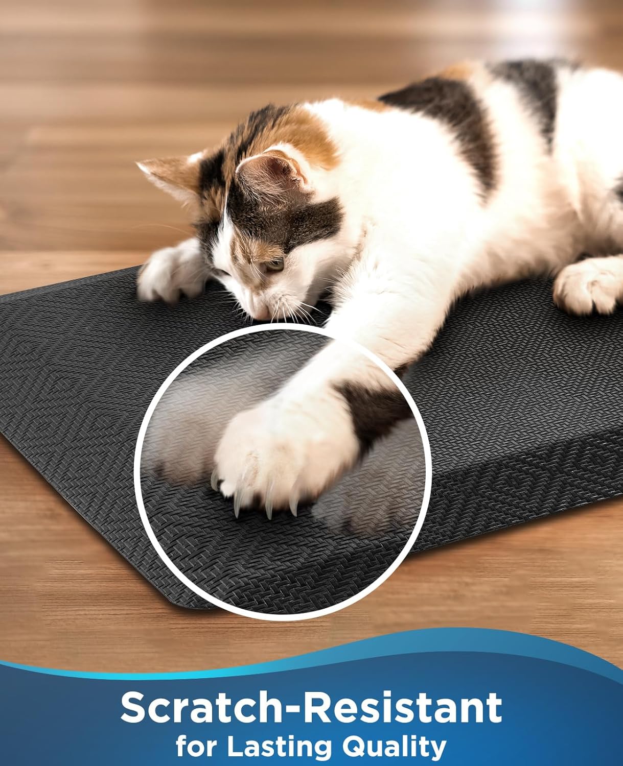 Ophanie | Anti Fatigue Cushioned Mat | 2 Pack | 20"x 32" + 20"x 48"| Black - aborderproducts