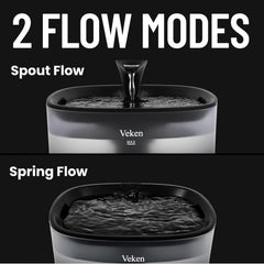 Veken| Cat Water Fountain | Detachable | 84oz/2.5L | Black - aborderproducts