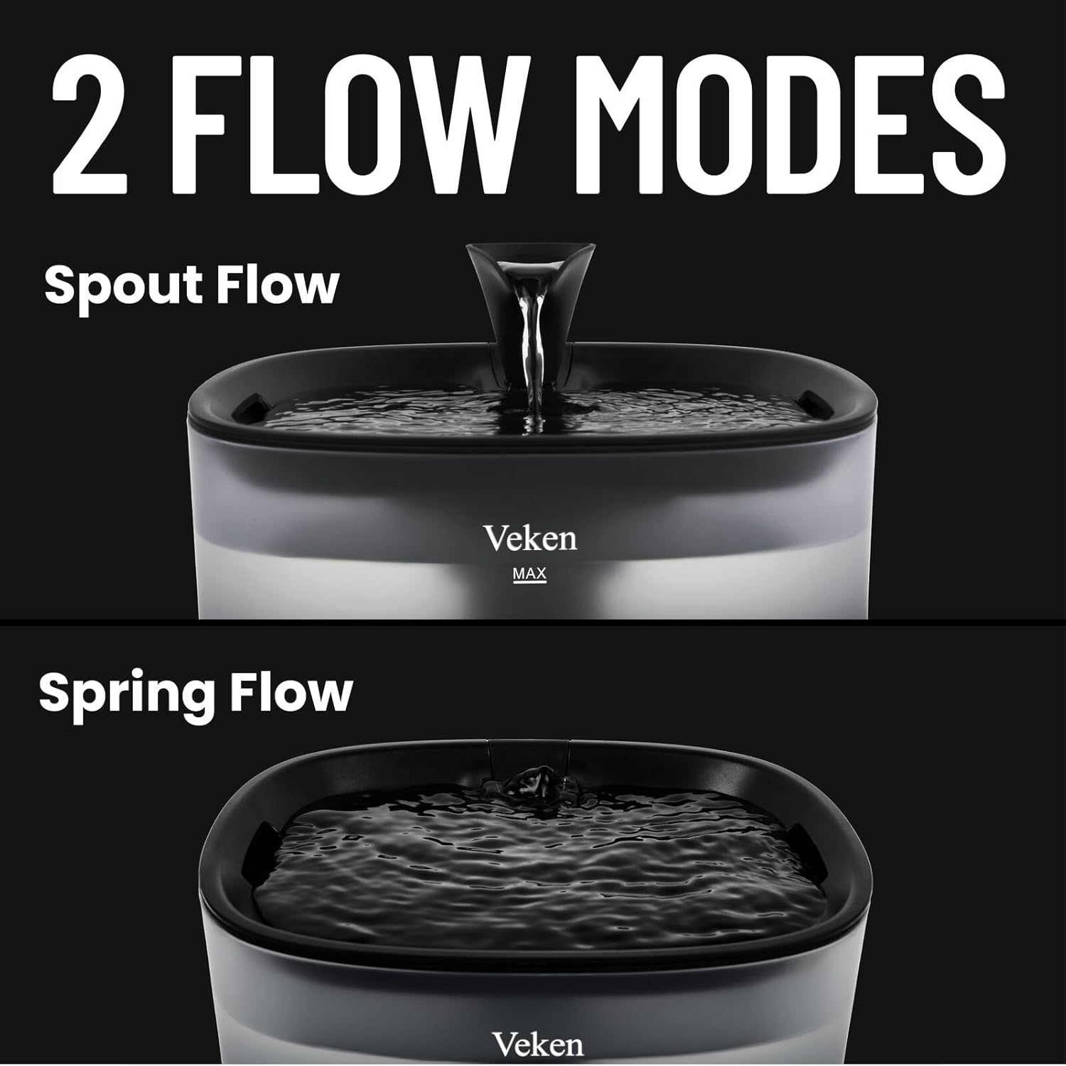 Veken| Cat Water Fountain | Detachable | 84oz/2.5L | Black