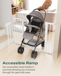 CUMBOR | SAFETY GATE | 29.7-46"W x 30.5"H | Pack of 2 | WHITE - aborderproducts