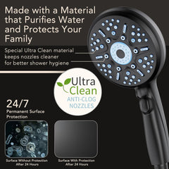 Veken | Shower Head | With Handheld, Slide Bar | Matte Black - aborderproducts