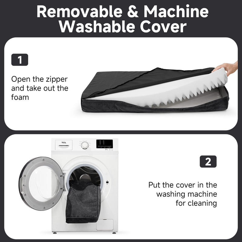 OhGeni| Orthopedic Waterproof & Machine Washable Dog Bed | 36 Inches | Black-zoom-