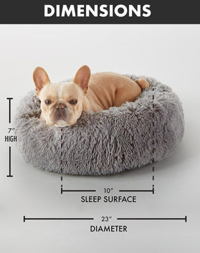Calming Donut Bed for Dogs and Cats| Medium (23 x 23 x 7 Inch))|Dark Gray|OhGeni - aborderproducts