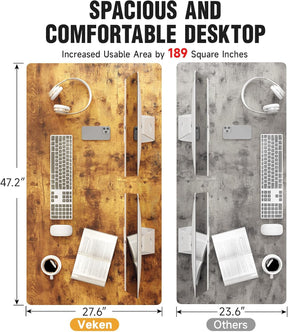 Veken | Standing Desk | 47.2x27.6 Inch | Brown