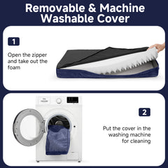 OhGeni | Orthopedic Waterproof & Machine Washable Dog Bed | 41 Inches | Navy - aborderproducts