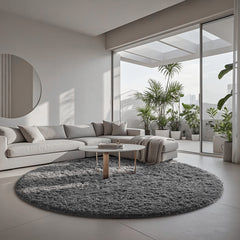 Ophanie | Round Rug | 7 Ft | Grey - aborderproducts