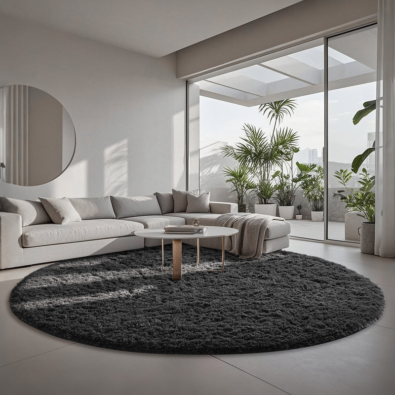 Ophanie | Round Rug | 8 Ft | Black-zoom-