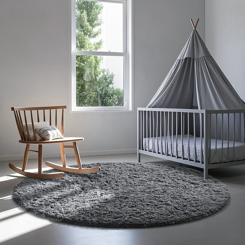 Ophanie | Round Rug | 5 Ft | Grey-zoom-