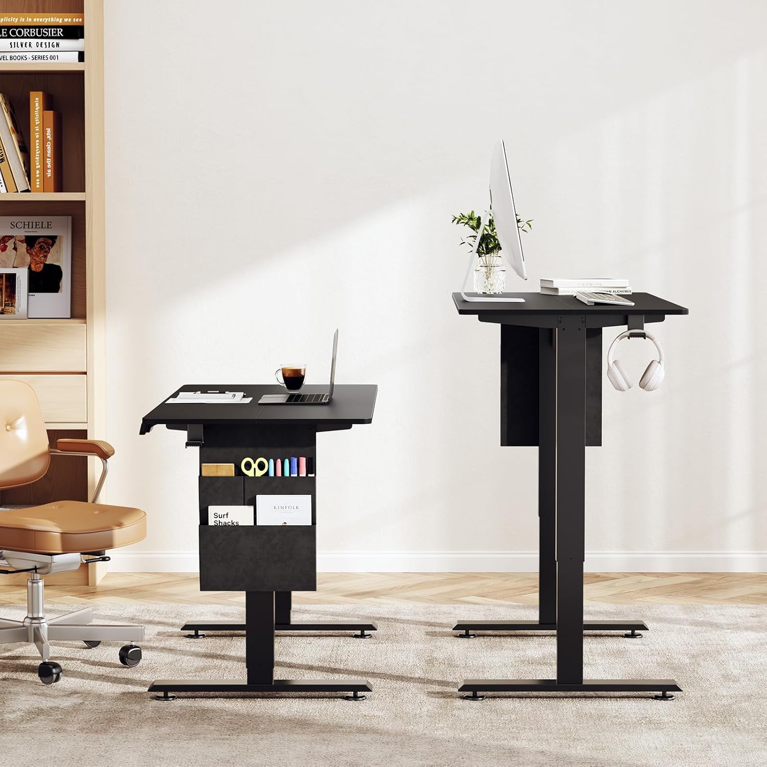 Veken | Standing Desk with Side Storage Pocket | 47.2 Inch | Black