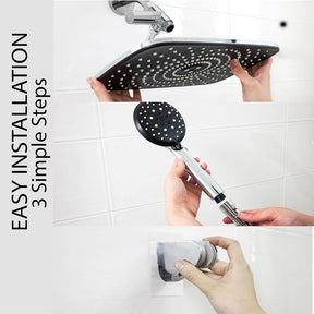 Veken 12 Inch High Pressure Rain Shower Head -Shower Heads with 5 Modes Handheld Spray Combo - Chrome