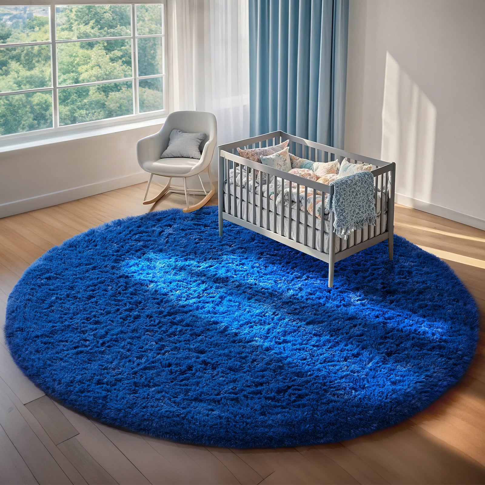 Ophanie | Round Rug | 8 Ft | Blue - aborderproducts