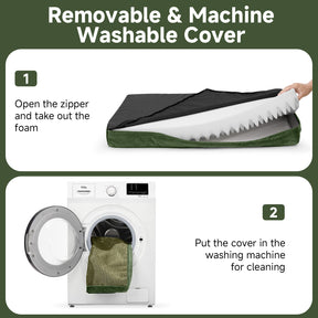 OhGeni | Orthopedic Waterproof & Machine Washable Dog Bed | 41 Inches | Dark Green