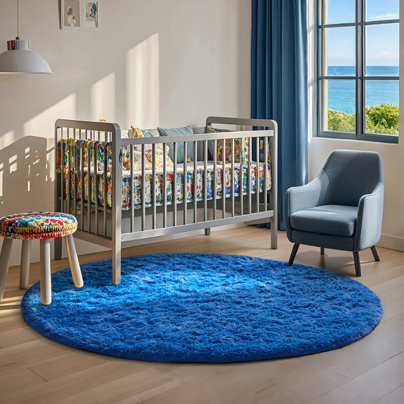 Ophanie | Round Rug | 5 Ft | Blue-zoom-