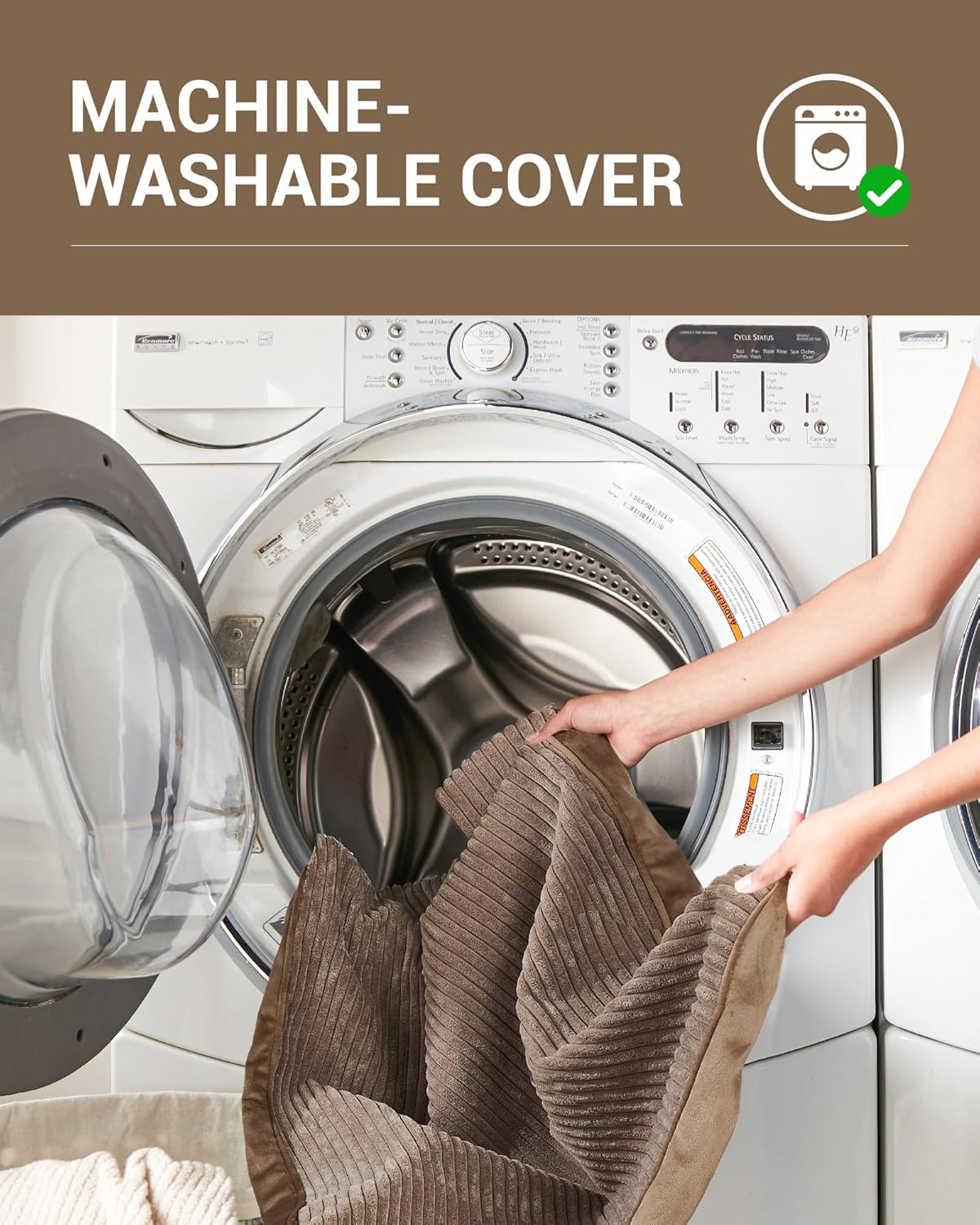 OhGeni | Dog Bed | 35 Inch | Coffee - aborderproducts