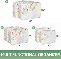 OlarHike Packing Cubes | Set Of 6 | Floral - aborderproducts