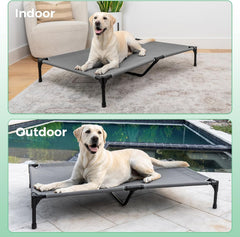 OhGeni | Elevated Dog Bed | 50 inches | Gray - aborderproducts