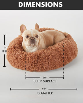 Calming Donut Bed for Dogs and Cats| Medium (23 x 23 x 7 Inch))|Ocher|OhGeni - aborderproducts