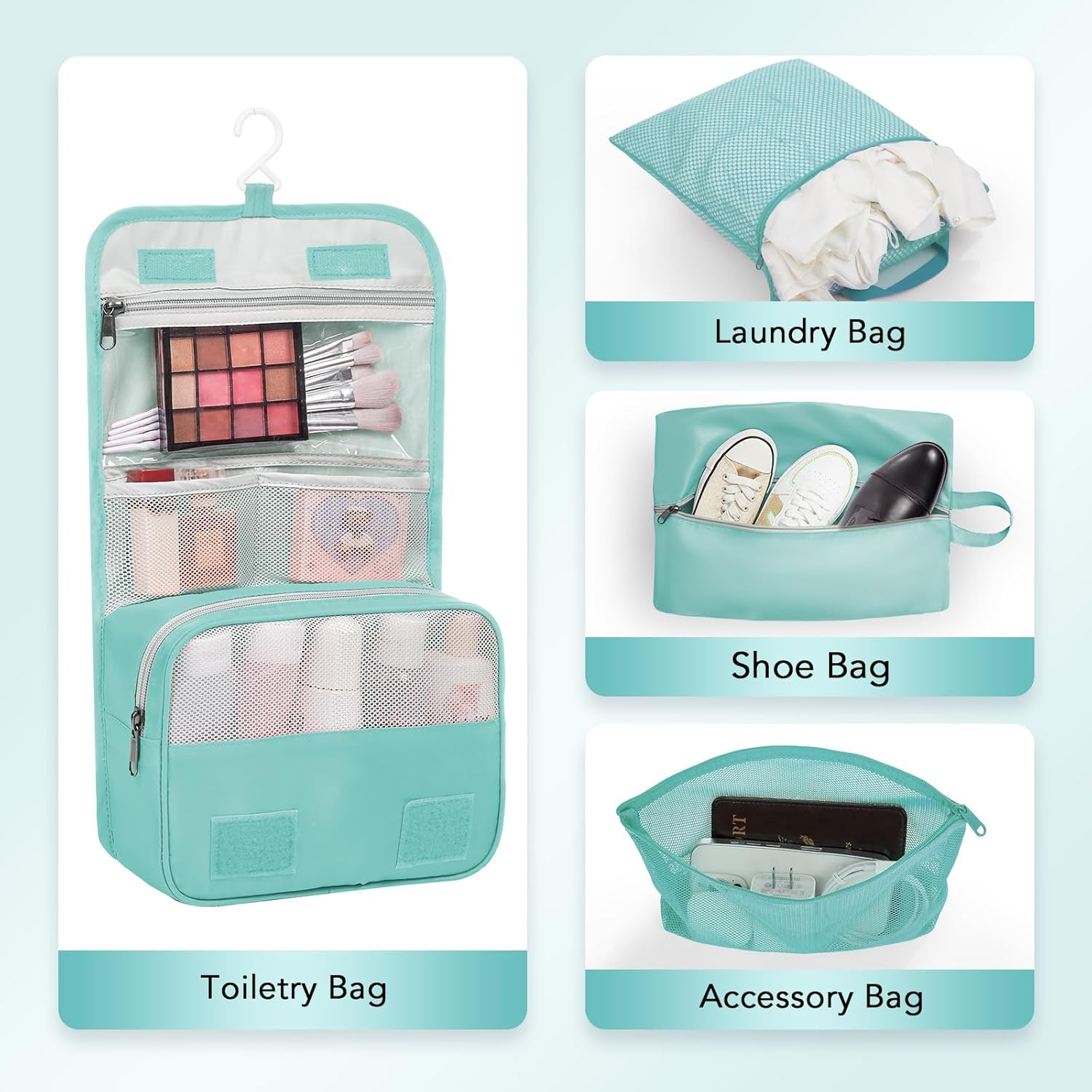 10 Set Compression Packing Cubes for Travel Essentials,Compressible Expandable Packing Cubes for Suitcase,OlarHike Luggage Organizer Bags for Travel,Handy Helper for Organizing Clothes(New Blue Green) - aborderproducts