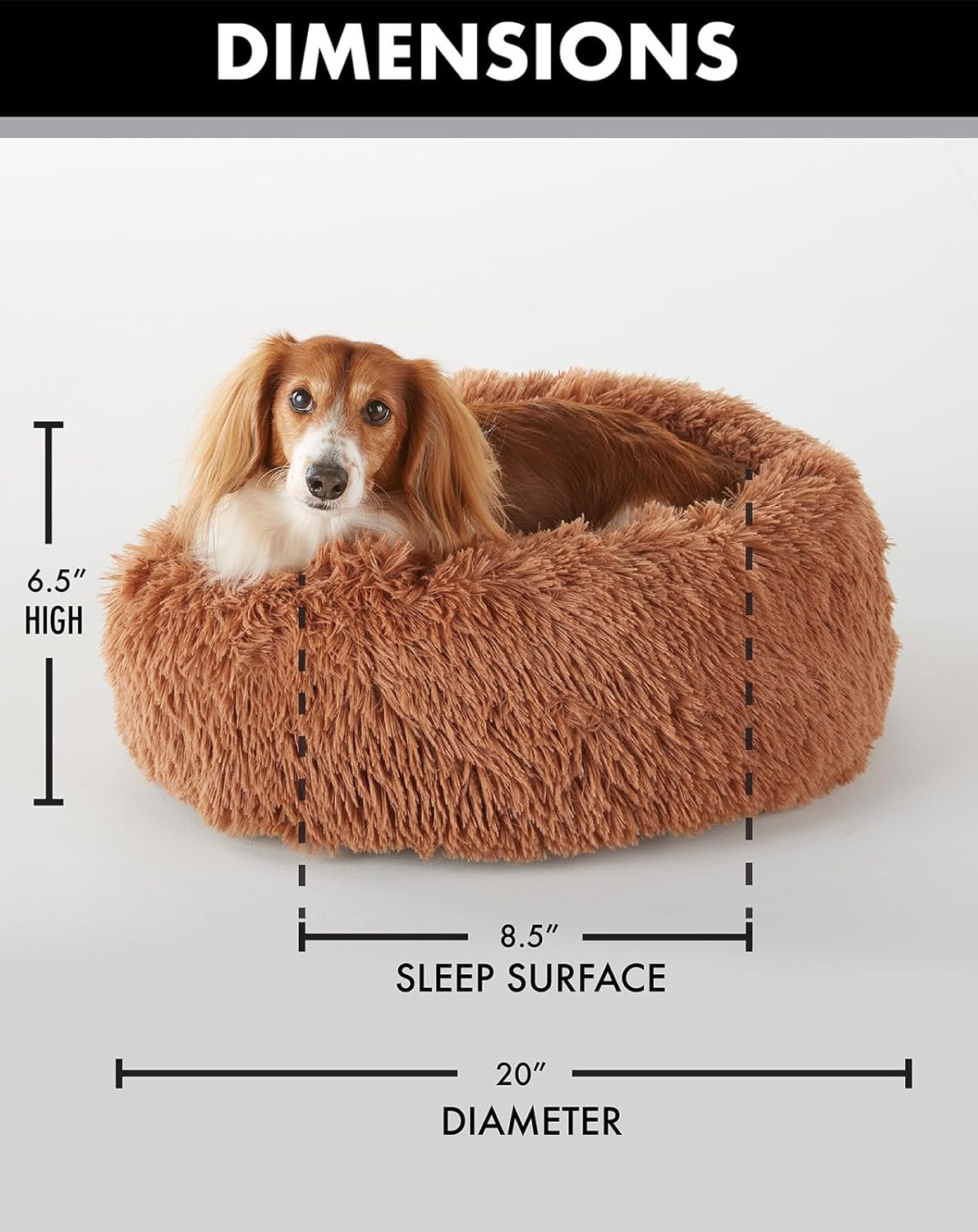 Calming Donut Bed for Dogs and Cats| Small (20 x 20 x 6.5 Inch)|Ocher|OhGeni - aborderproducts